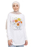 White Printed Long - Sleeve Design 7 - Khotwh